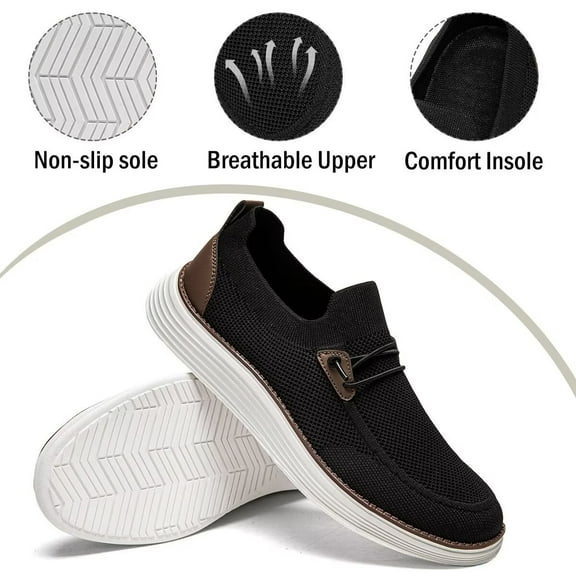 Yytlch Men's Casual Loafers Soft Slip On Walking Shoes Low-Top No Shoelaces Office Commuting