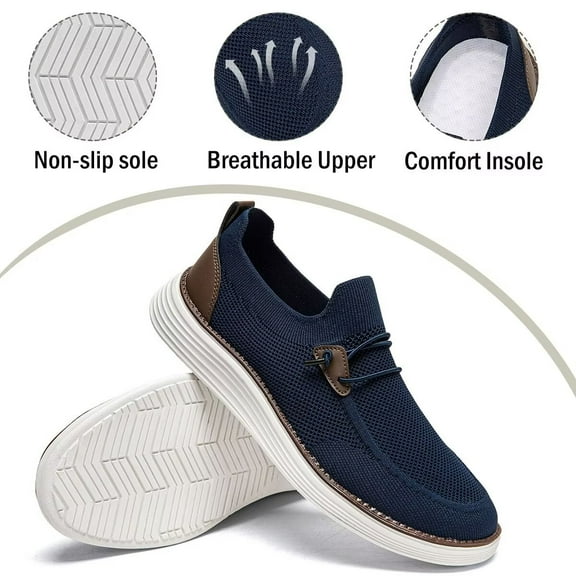 Yytlch Men's Casual Loafers Soft Slip On Walking Shoes Low-Top No Shoelaces Office Commuting