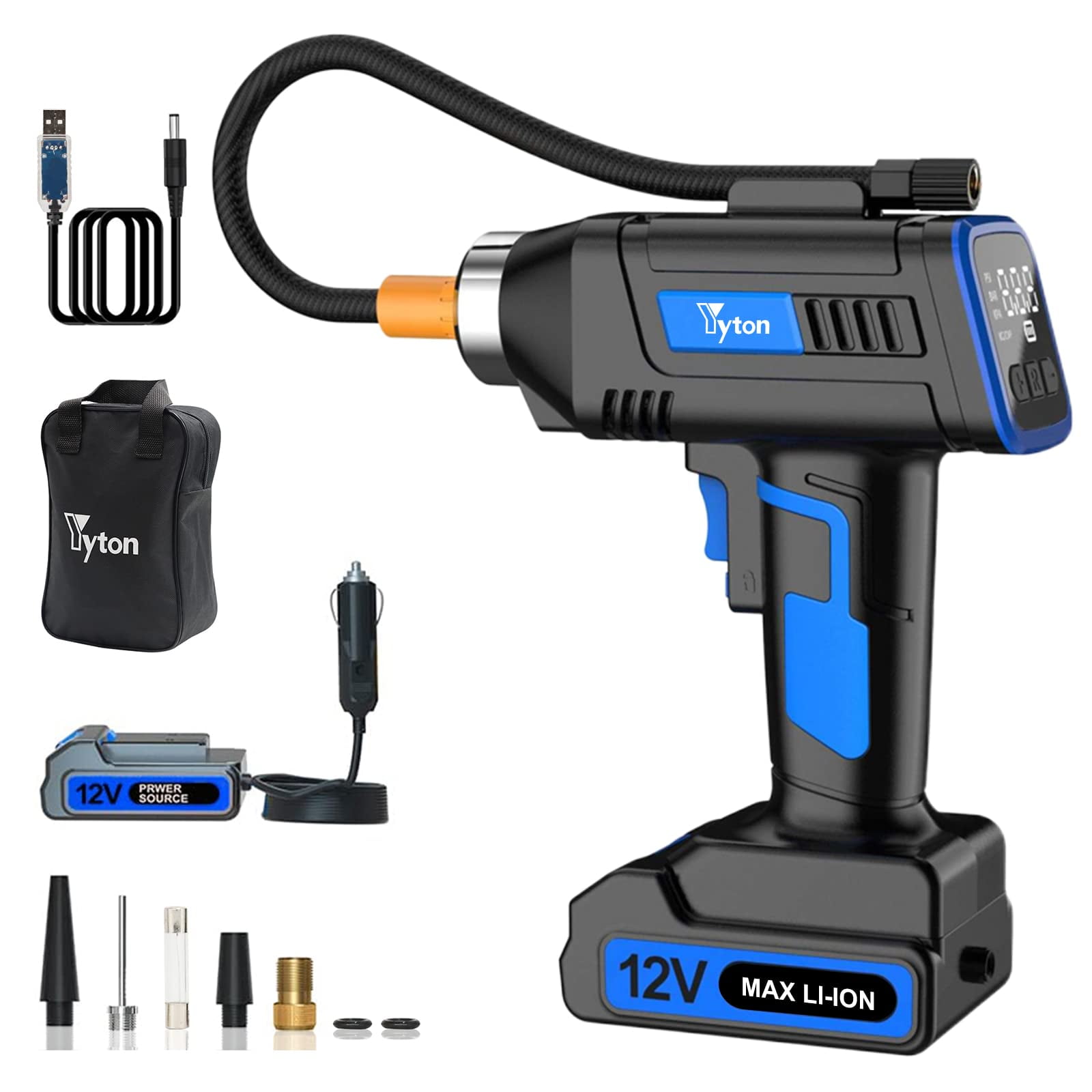  Avid Power Cordless Tire Inflator Kit Bundle with One Extra  Battery : Automotive