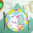 thumbnail image 1 of Yyuenw 10 Pcs Disposable Easter Plates Bunny Egg Shaped Disposable Paper Plates Colorful Easter Eggs Hunt Party Plates Napkins Forks for Easter Spring Party Decorations Supplies, 1 of 5