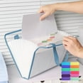 thumbnail image 1 of Yyuenw 13 Pockets Accordion File Organizer with Durable Handle, Large Capacity File Test Paper Storage Bag, Portable Paper Organizer, Expandable Plastic Document Organizer for Travel School Office, 1 of 5