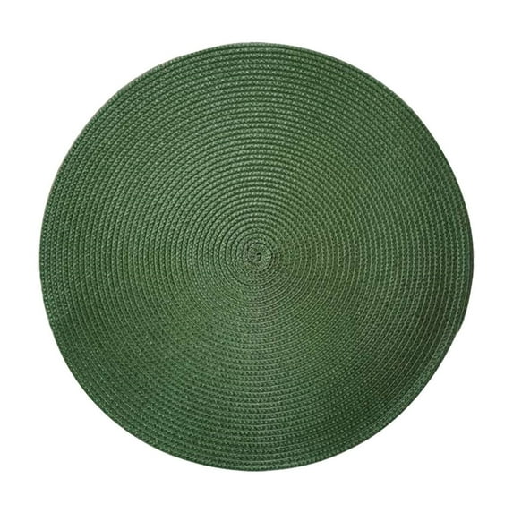 Clearance Under $5!Yyuenw 15 Inch Round Braided Placemats, Crossweave Heat Resistant Classic Woven Round Place Mats, Classic Woven Table Mats for Dining Tables Woven Washable Non-Slip Place Mats