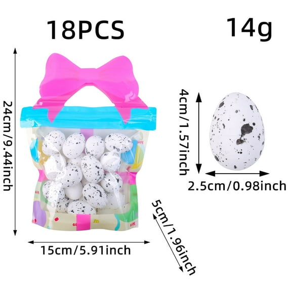 Yyuenw 18 Pcs Small Foam Easter Egg Mini Ornaments Mini Easter Decorations Eggs Colorful Eggs Festive Basket Stuffers Multi-Color Foam Eggs For Easter Celebrations