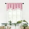 thumbnail image 1 of Yyuenw 1pcs 60x15-Inch Stylish Fringed Short Window Curtains - Patterned Rod Pocket Drapes for Home Living Room & Bedroom Decor, 1 of 6