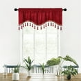 thumbnail image 1 of Yyuenw 1pcs 60x15-Inch Stylish Fringed Short Window Curtains - Patterned Rod Pocket Drapes for Home Living Room & Bedroom Decor, 1 of 6