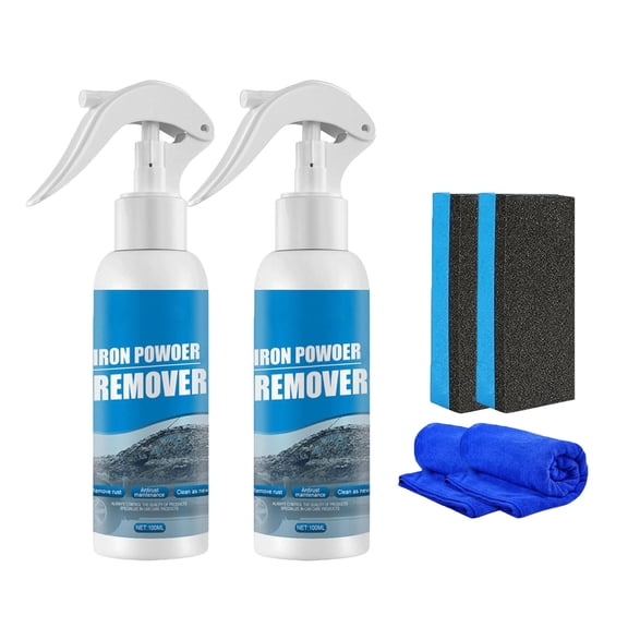 Yyuenw 2Pcs 100ml Car Rust Cleaner, Multi-Purpose Derusting Spray for Car Maintenance, Includes Cleaning Cloth and Sponge