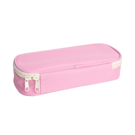 Yyuenw 2pcs Creative Pencil Case, Large-Capacity Canvas Pencil Pouch, with Dual Zippers Multi-Functional Storage Bag with Built-in Mesh