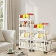 thumbnail image 1 of Yyuenw 3 Tier Slim Rolling Storage Cart with Wheels Plastic Utility Cart Organizer,Snack Shelf Book Toy Organiser Bathroom Toiletries Shelving Trolley, 1 of 5