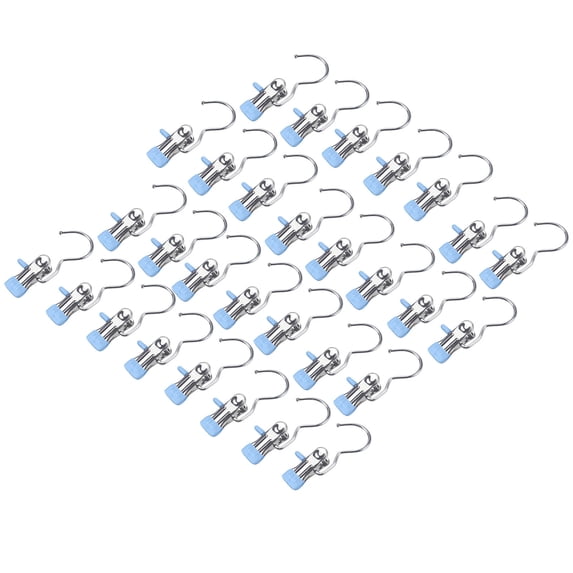 Yyuenw 30 Pcs Laundry Hanging Hooks with Clips, Towel Clips Boots Organizer for Home and Travel, Clothes Clips, Closet Hangers, Boot Clips, Sock Clips, Hat Clips, Glove Clips, Trouser Clips