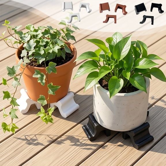 Yyuenw 3PCS Invisible Plants Pot Feet, Plastic Flower Pot Risers Elevators, Planter Support Feet for Indoor Outdoor Potted Plants, Patio Surface & Drainage Protector