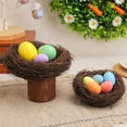 thumbnail image 1 of Clearance Under $5!Yyuenw 4 Pcs 2.36 Inch Woven Rattan Bird Nest Spring Decoration Props Crafts Easter Party Wedding Garden Patio Yard Home Simulation Bird Nest Decor Model Vine Self Made, 1 of 5