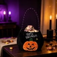 thumbnail image 1 of Yyuenw 4 Pcs Velvet Halloween Trick or Treat Bags, Pumpkin Witch Embroidered Handheld Candy Pouch, Reusable Color Block Handle Gift Bag for Party Festival Decor, 1 of 7