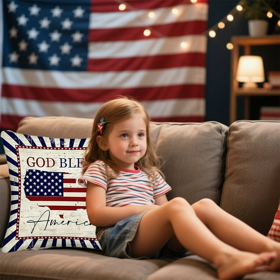 Clearance Under $5!Yyuenw 4Th of July Decorations Patriotic Pillow Covers 18X18 4th of July Cushion Covers Star Flag Patriotics Cushion Covers 4th of July Decor for for Sofa Bedroom Home Decor