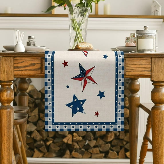 Clearance Under $5!Yyuenw 4th of July Tablecloth Holiday Table Decoration with Traditional Color Design Memorial Day Decor
