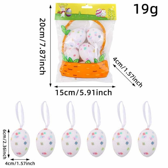 Clearance Under $5!Yyuenw 6 pcs Easter Eggs Crafts for Kids Colorful Decor Kids Toys Kids Playset Kid Toy Easter Toys for Kids Garland Decor Hanging Easter Egg Pack Child Foam Manual
