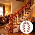 thumbnail image 1 of Yyuenw 78.74in Artificial Maple Leaf Fall Garland Hanging Vine, Autumn Foliage Decor for Halloween Thanksgiving Fireplace Door Indoor Outdoor Home Decor, 1 of 9
