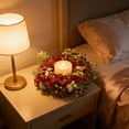 thumbnail image 1 of Yyuenw Artificial Candle Rings, 8-inch Floral Wedding Candle Rings, Suitable for Wedding, Spring Home Decor, Door Decorations, and Tabletop Arrangement, 1 of 7