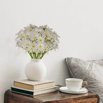 Clearance Under $5!Yyuenw Artificial Daisy Flowers Silk Flower UV Resistant Outdoor Fake Wildflowers with Stems Faux Greenery Shrubs Plants Arrangements for Home Garden Vase Decor