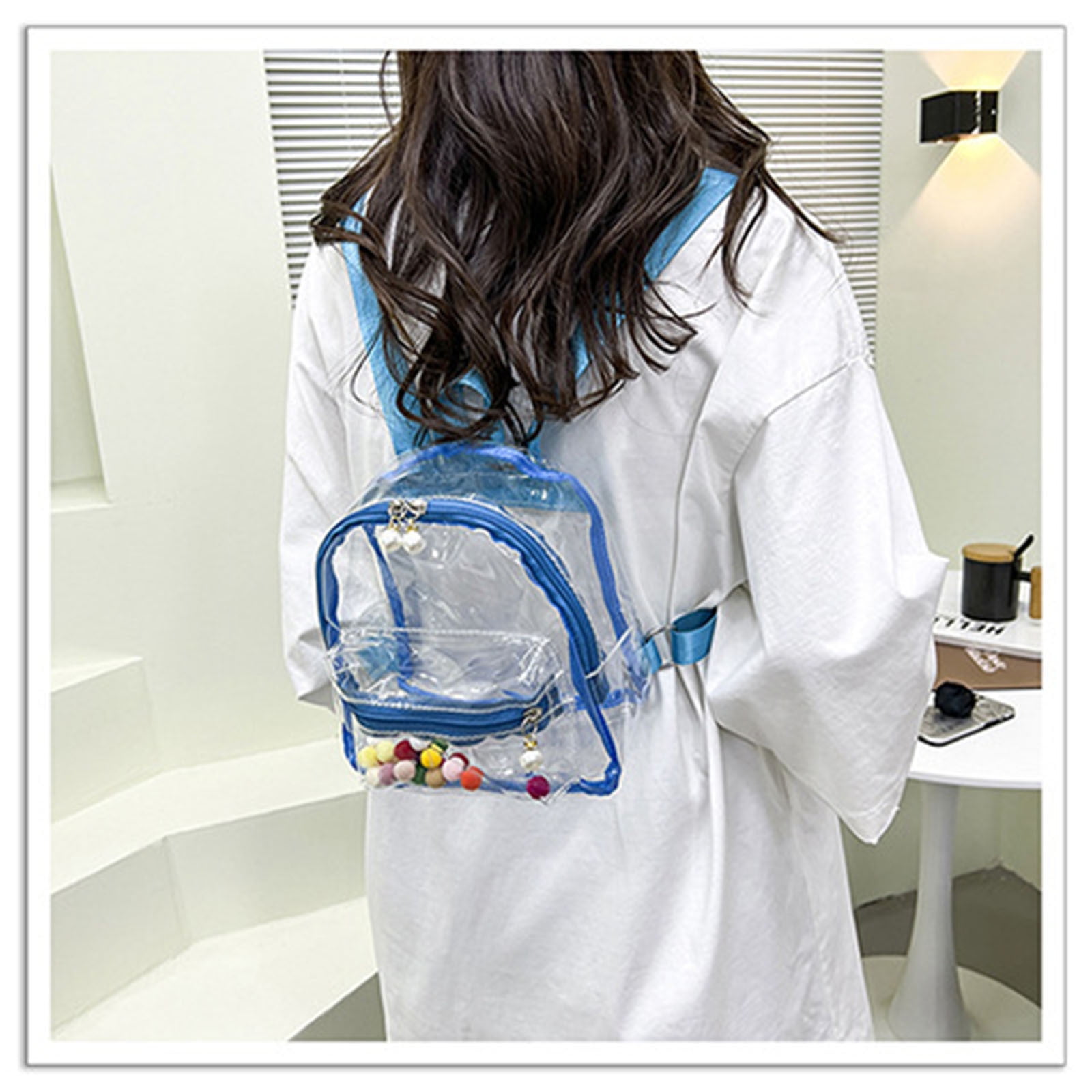 Yyuenw BagTransparent for Student School Work Festival Sport Travel