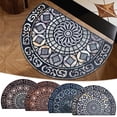 thumbnail image 1 of Yyuenw Bath Rug, 40x60cm Bohemian-Style Semi-Circular Doormat Entryway Non-Slip Floor Mat With Crystal Velvet, Home Decor, 1 of 5