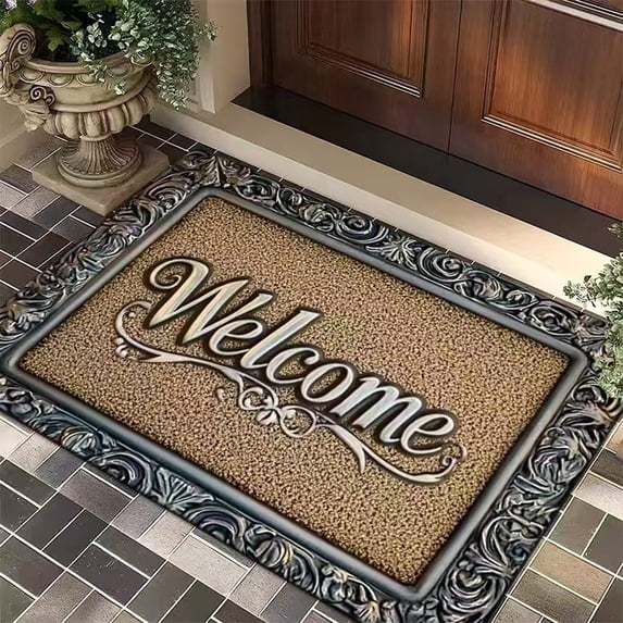 Yyuenw Bath Rug, Entry Door Mat Diatomite Water Absorbent Mat Bathroom Doorway Slip Proof Foot Mats Household Easy Care Floor Mats Vintage Foot Mat, Home Decor