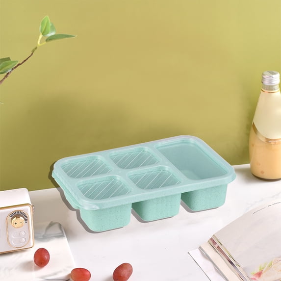 Yyuenw Bento Box Adult, Stackable 5-Compartment Wheat Straw Snack Box, Food-Safe Material, Ideal for Work and Travel, Food Storage, Microwave and Dishwasher Safe