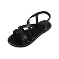 thumbnail image 1 of Yyuenw Casual PU Flat Sandals Women Open Toe Crisscross Straps Lightweight Holiday Dating Summer Shoes, 1 of 9