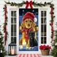 thumbnail image 1 of Yyuenw Christmas Dogs Door Banner, Funny Merry Christmas Door Cover for Christmas Party Home Decor, Christmas Cute Dogs Welcome Sign for Happy Holiday Front Door Decor, Santa Dogs Banner 71x35 Inch, 1 of 6