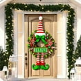 thumbnail image 1 of Yyuenw Christmas Door Cover Elf Kids Banner 71 x 35 Inch Green Door Backdrop with Red Bow and Gift Boxes Holiday Decoration for Xmas Party Wall Hanging Front Door Winter Wonderland Photo Prop, 1 of 6