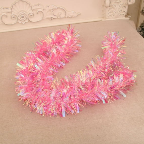 Yyuenw Christmas Tinsel Garland 5.9Ft Metallic Shiny Garland Christmas Tree Tinsel Decor Xmas Hanging Tinsel Wreath for Christmas Home and Party Indoor Outdoor Holiday Decor