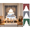 thumbnail image 1 of Yyuenw Christmas Tree Swag Valances,Snow Views Buffalo Plaid Light Filtering Curtains,Tassel Rod Pocket Farmhouse Kitchen Window Treatment 39x24, 1 of 6