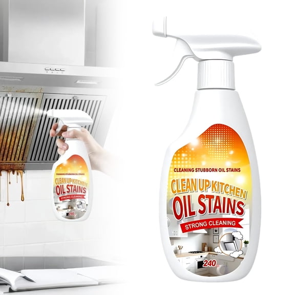 Yyuenw Clean Up Kitchen Oil Stains Spray, Kitchen Spray Cleaner, All-Purpose Cleaning Spray for Kitchens, Multi-purpose Oils Stain Cleaner, Clean Up Kitchens Oil Stains(240ml/8.45oz)