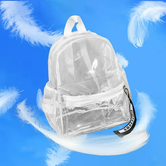Yyuenw Clear Backpack Heavy Duty PVC Transparent Bag School Bag with Padded Straps for Student School Work Festival Sport Travel