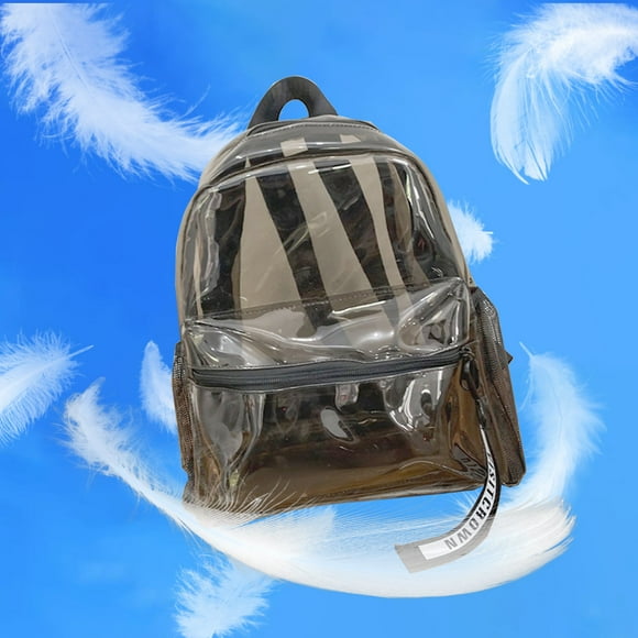 Yyuenw Clear Backpack Heavy Duty PVC Transparent Bag School Bag with Padded Straps for Student School Work Festival Sport Travel