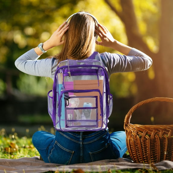 Up to 65 off!Yyuenw Clear Backpack Heavy Duty Transparent Backpack Waterproofs PVC Storage Bag Transparent Bookbag for School Large Capacity Clear Bag for College, Travel, Security