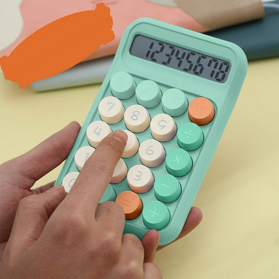 Clearance Under $5!Yyuenw Colorful Electronic Calculator, 10 Digit Large LCD Display and Big Round Buttons Candy-Colored Desktop Calculator for Office,School,Home,Business