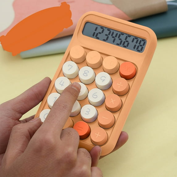 Clearance Under $5!Yyuenw Colorful Electronic Calculator, 10 Digit Large LCD Display and Big Round Buttons Candy-Colored Desktop Calculator for Office,School,Home,Business