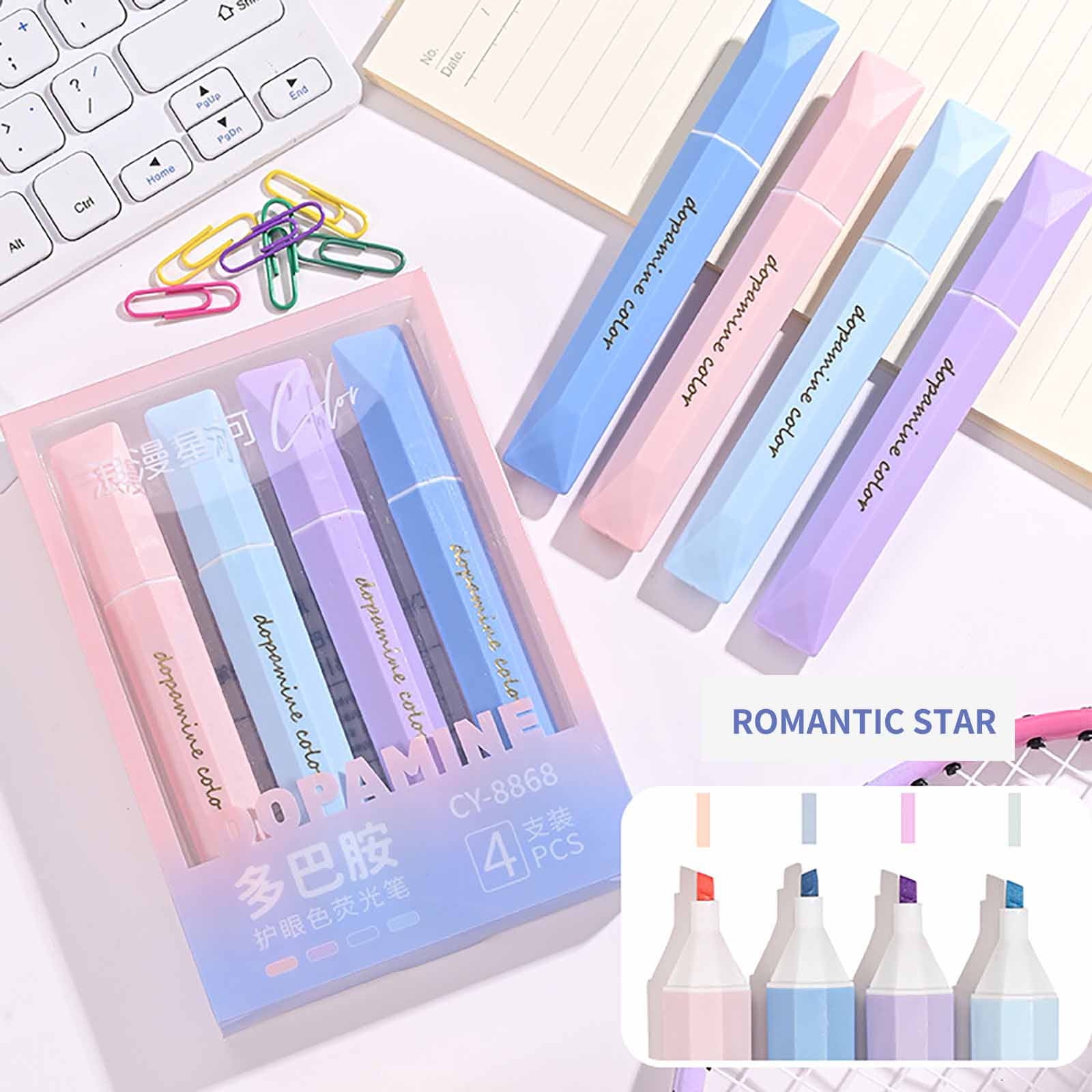 Yyuenw Colorful Highlighters Highlighters Assorted Colors Highlighters Pastel Multi Color Highlighters Style 4 Colors Available Color Marker Pen Set 5ml
