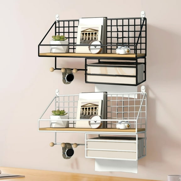 Yyuenw Compact Corner Storage Shelf Punch-Free Wall Mounted Bedside Rack,Dormitory Bedside Wall Mounted Storage Rack Bedroom Home Wall Rack Wall Mounted Kitchen Rack