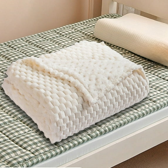 Up to 65 off!Yyuenw Cooling Cotton Waffle Blanket Summer Lightweight Breathable Blanket Silky Flannel Fleece 3D Clouds Stylish Jacquard Lightweight Bed Blanket All Season Use, 59x39inches