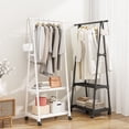 thumbnail image 1 of Yyuenw Corner Coat Rack,Coat Rack Freestanding Closet Organizer Hall Tree With 2 Storage Shelves,Freestanding Garment with Shelves Storage For Entryway Bedroom, 1 of 5