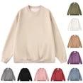 thumbnail image 1 of Chiccall Cotton Plus Size Sweatshirts for Men Crewneck Long Sleeve Solid Color Pullover Sweatshirts Casual Loose Fit Athletic Comfy Sweat Shirts, 1 of 4