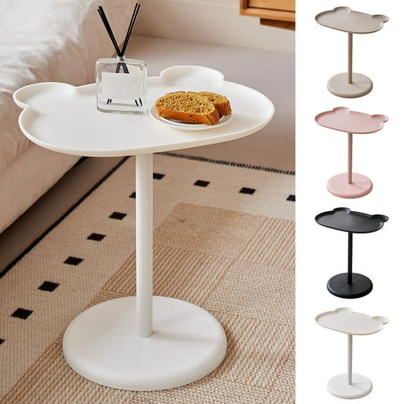 Yyuenw Cute Bear Shaped End Table,Irregular Bear Shaped Coffee Table,Lightweight Mobile End Table,Snack Table with Wheels,Durable Plastic Modern Home Decor