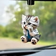 thumbnail image 1 of Yyuenw Cute Cat Car Hanging Ornament Acrylic Funny Kitty Car Interior Charms Accessories Gift for Men Women, 1 of 5