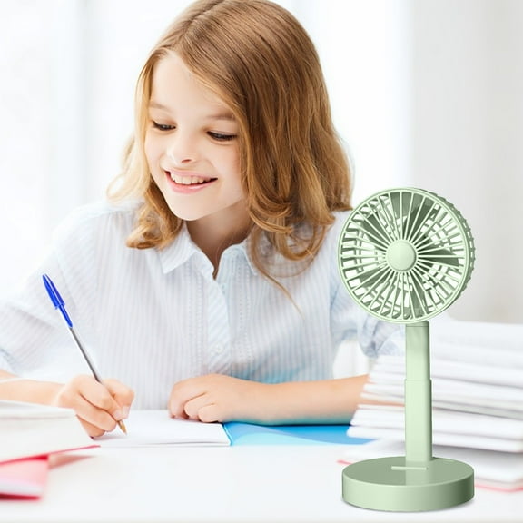 Yyuenw Desk and table fan, Rechargeable Fan Portable Travel Fans Battery Operated, Mini Portable Desktop, Soft Wind Student Dormitory, Adjustable Height My Foldaway fan with remote Control Timer