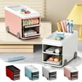 thumbnail image 1 of Yyuenw Desktop Storage Box, Bus-Shaped Storage Box with Drawers—Perfect for Organizing Stationery and Cosmetic (Blue), 1 of 7