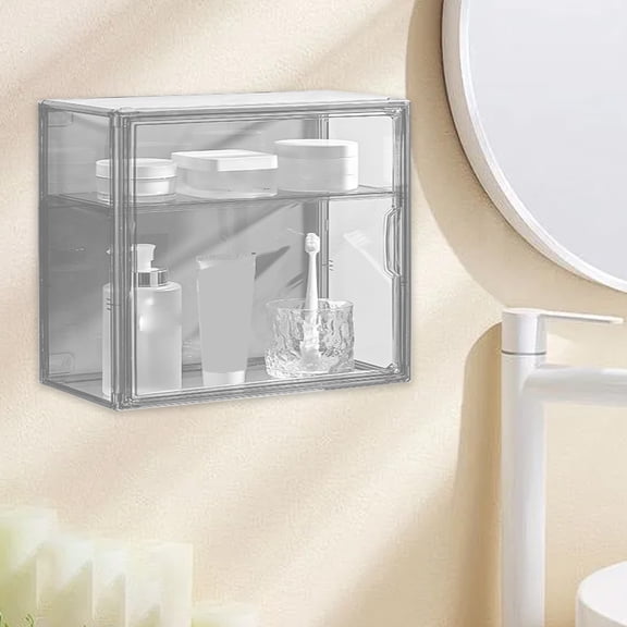 Yyuenw Desktop Storage Box, Transparent Divided Storage Box, Perfect for the Bathroom, Bedroom and Office