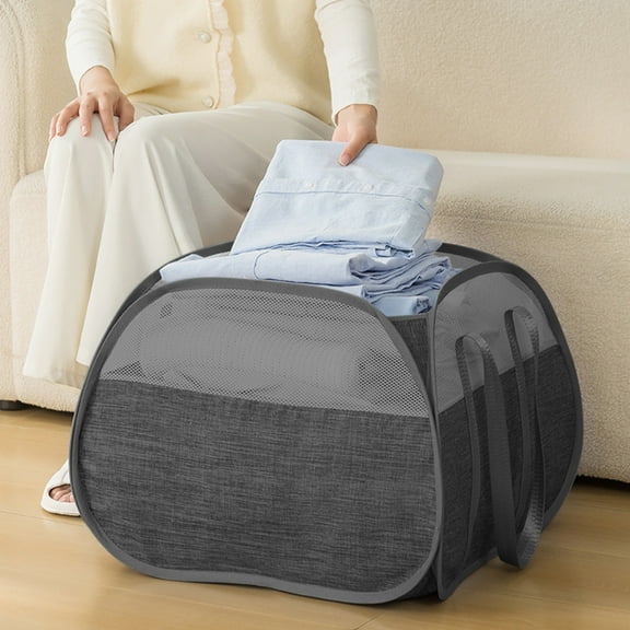 Up to 65 off!Yyuenw Durable Collapsible Laundry Baskets, Foldable Mesh Laundry Hamper, Reinforced Carry Handles for Laundry, Bathroom, Kids Room, Dorm or Travel Black