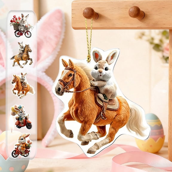 Yyuenw Easter Decorations, Easter Acrylic Creativeness Small Pendant Bunny Decorative Small Objects Holiday Hanging Ornaments, Easter Decor