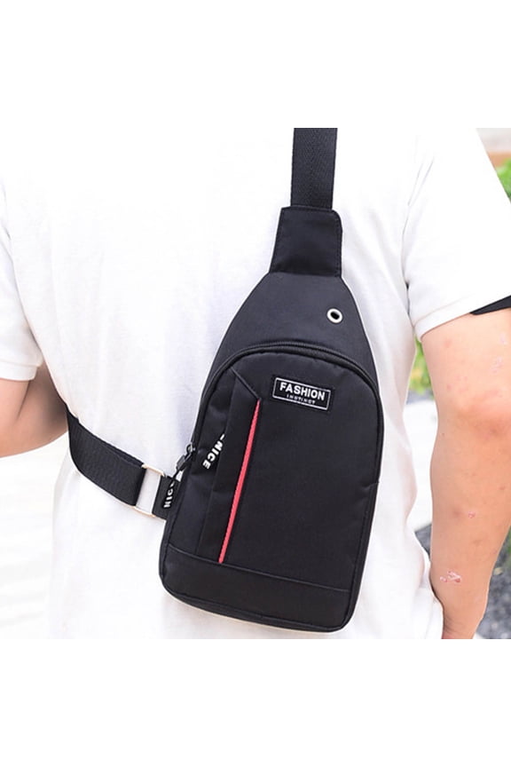 Yyuenw Fashionable Crossbody Bag Casual Chest Bag,Multipurpose Storage Strap Bag Crossbody Backpack,Headphone Hole Strap Backpack Hiking Backpack